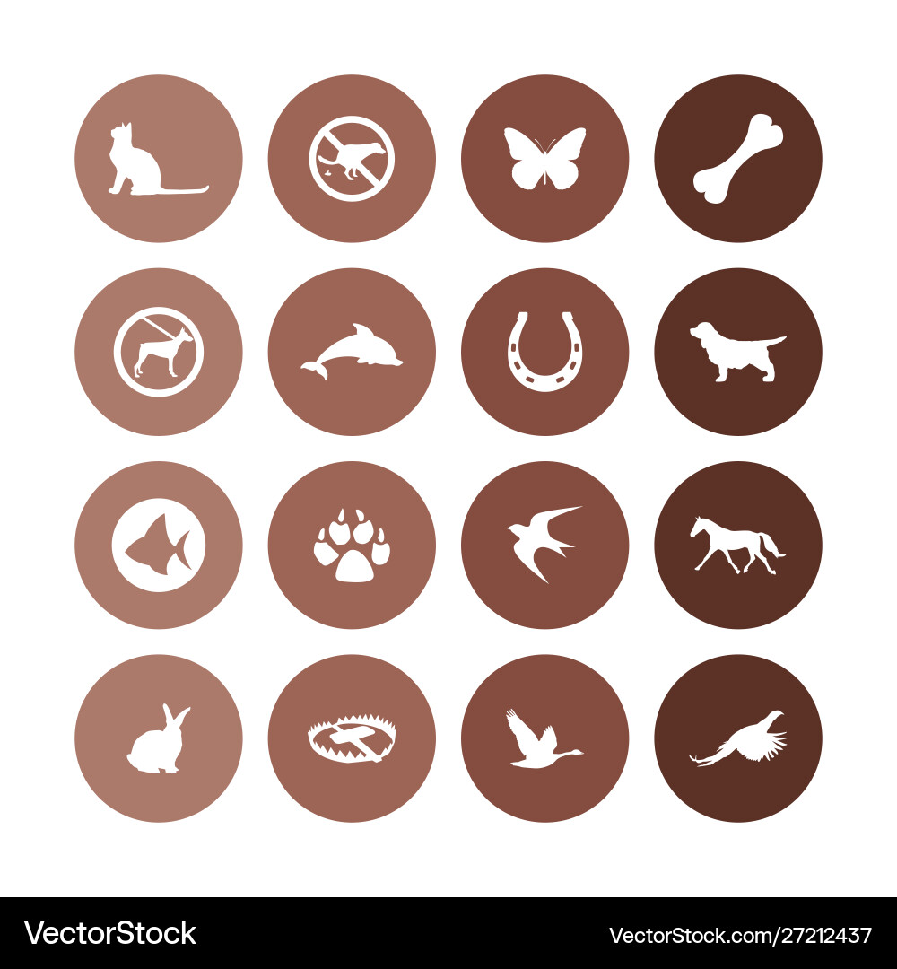 Animals pets icons universal set for web and ui Vector Image