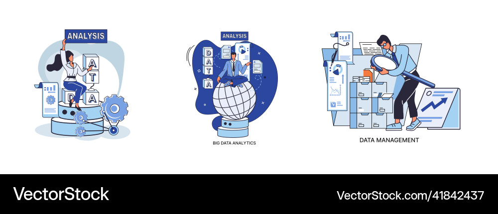 Big data analytics platform management Big data analytics platform management vector image