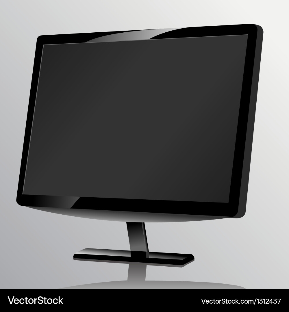 Blank computer monitor at the desk Vector Image