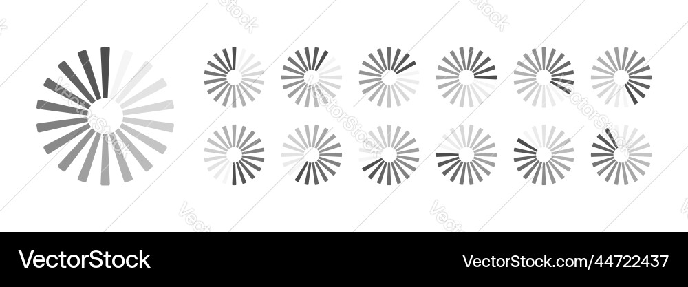 Circular loading buffering icons Circular loading buffering icons vector image