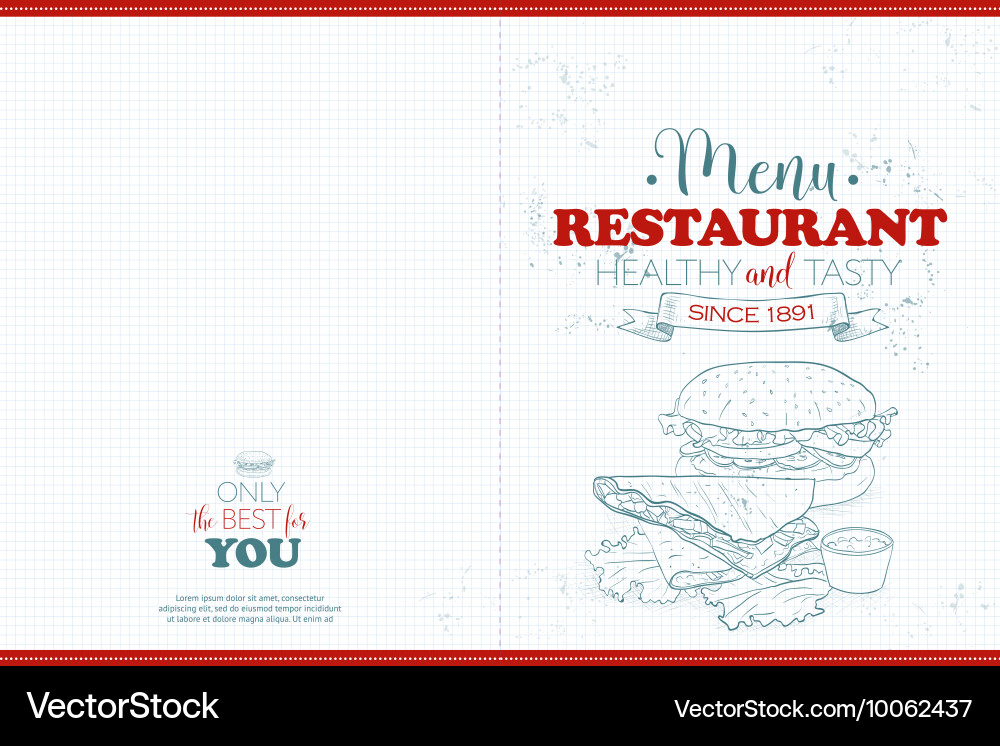 Cover scetch horizontal menu design Vector Image