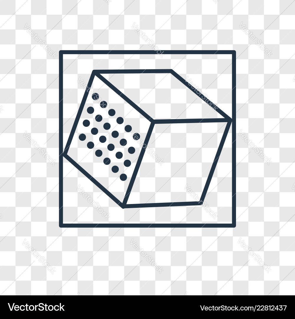 Cube concept linear icon isolated on transparent Cube concept linear icon isolated on transparent vector image