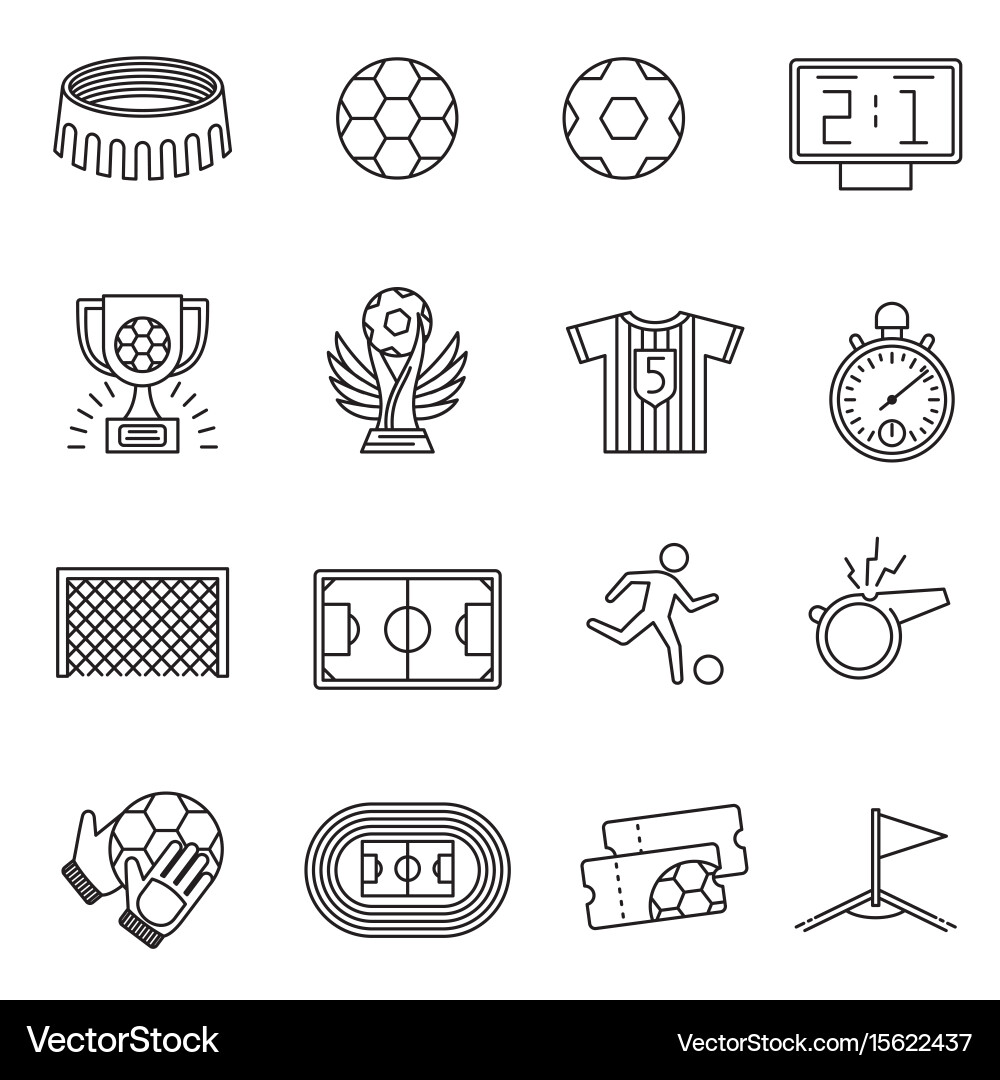 Football Championship Icons Vector Image