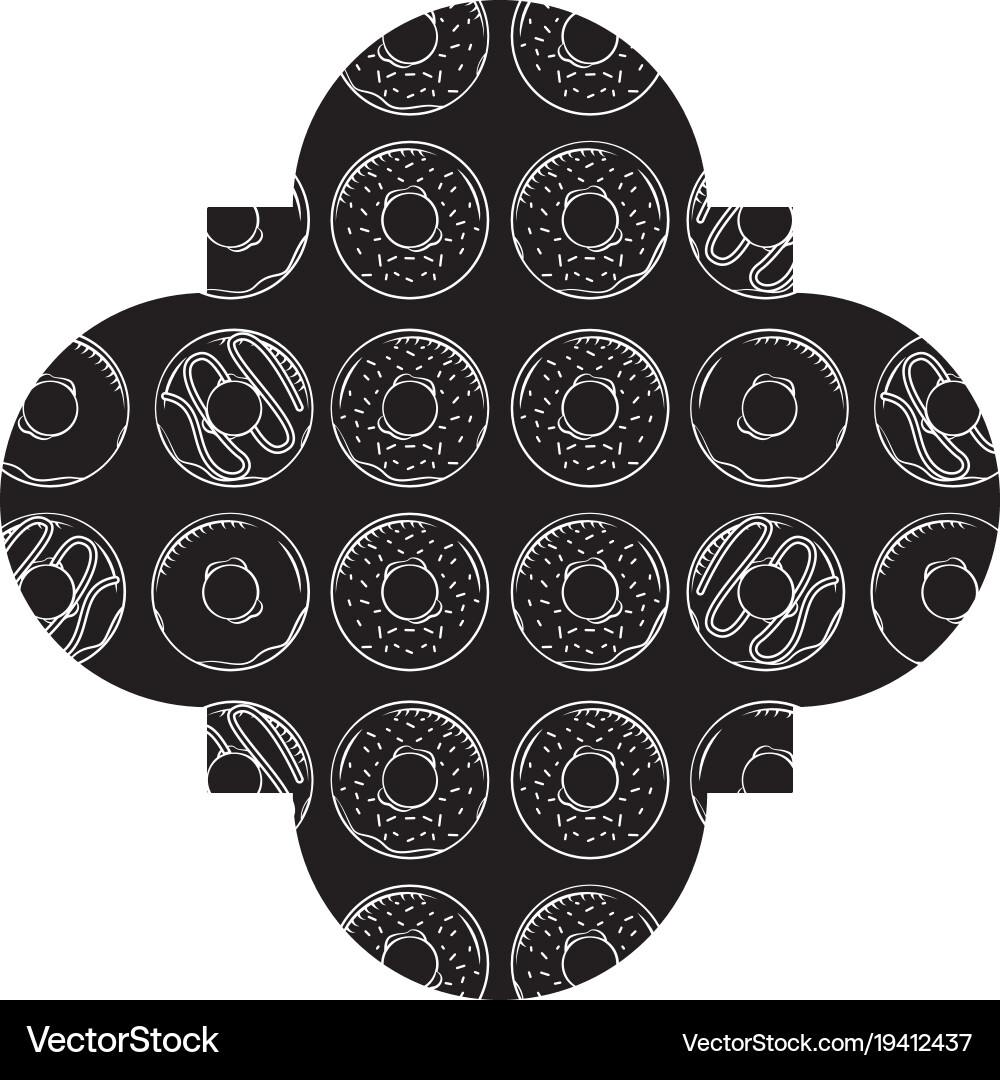 Frame with donuts pattern background Vector Image