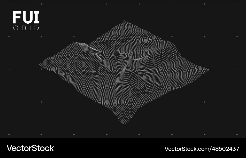 Fui gui 3d landscape scan grid abstract Fui gui 3d landscape scan grid abstract vector image