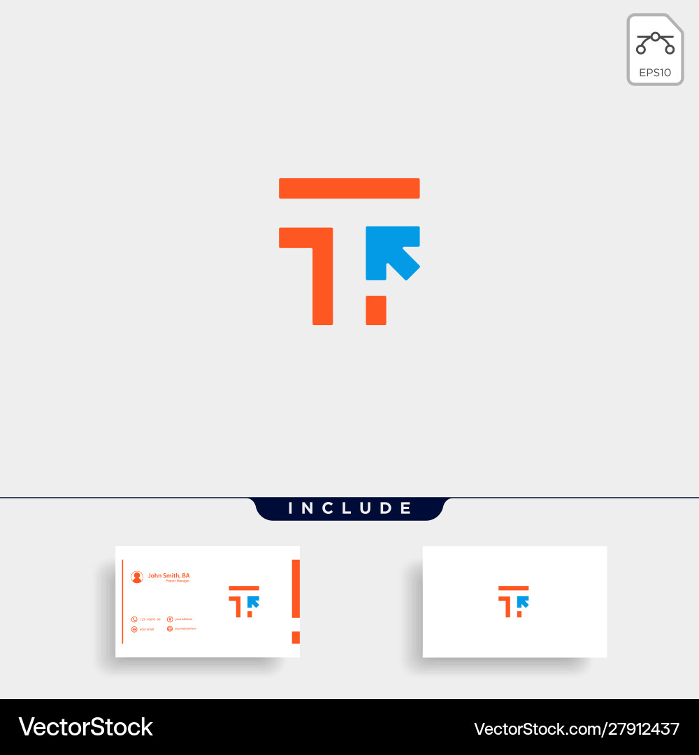 Initial t click pointer logo template vektorbild