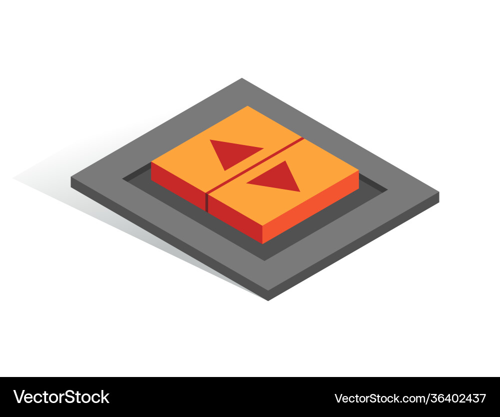 Isometric button isolated icon two Isometric button isolated icon two vector image