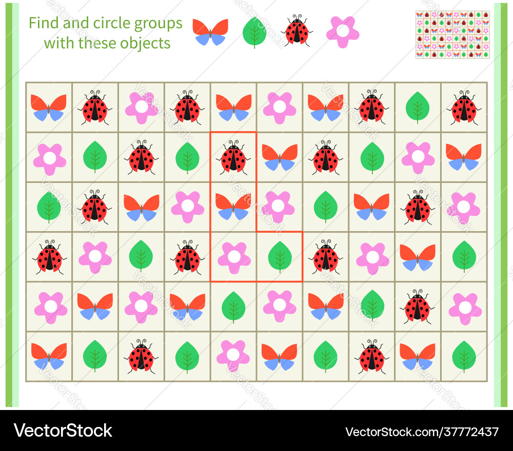 Logic game for children find and divide vector image