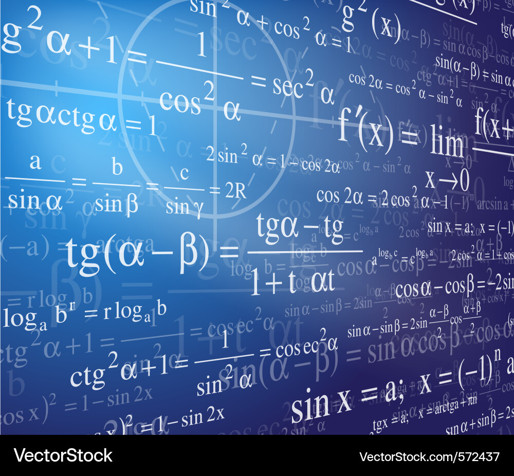 Mathematics Equations & Formulas Background vector image