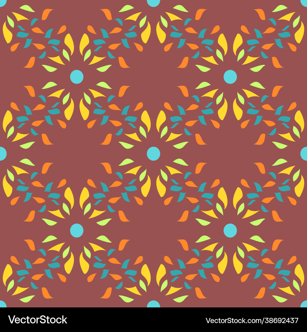 Mosaic style repeating pattern in yellow and red Mosaic style repeating pattern in yellow and red vector image