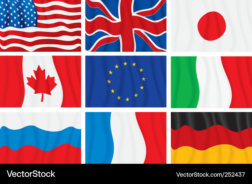 Multiple National Flags Vector Image