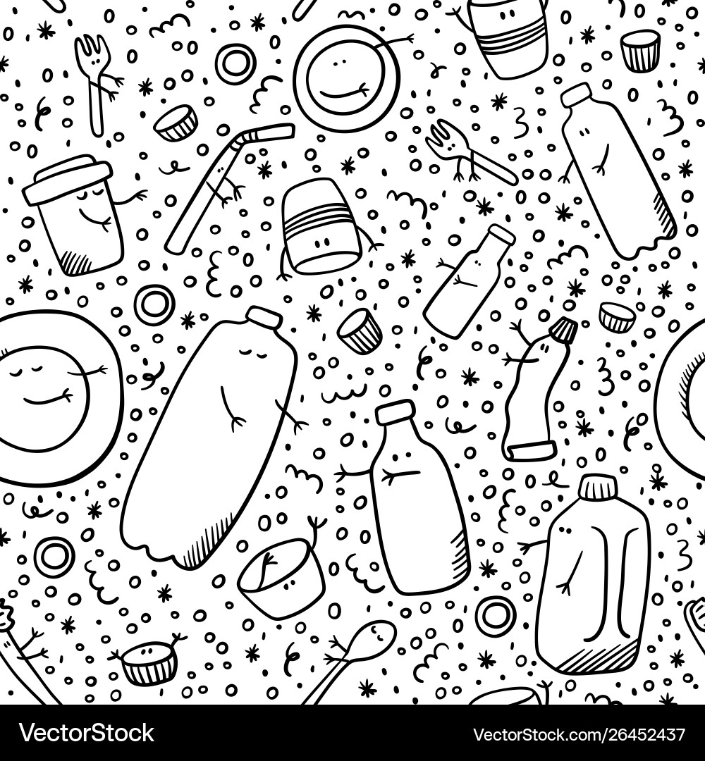 Plastic pattern sorting doodles Plastic pattern sorting doodles vector image
