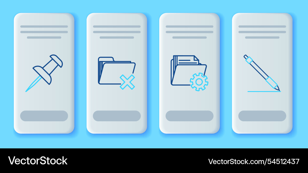 Set line delete folder settings with gears Set line delete folder settings with gears vector image