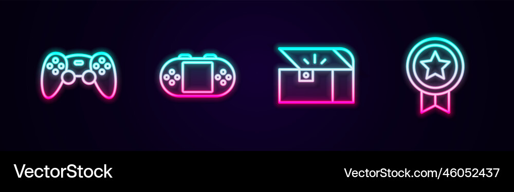 Set line game controller or joystick portable Set line game controller or joystick portable vector image