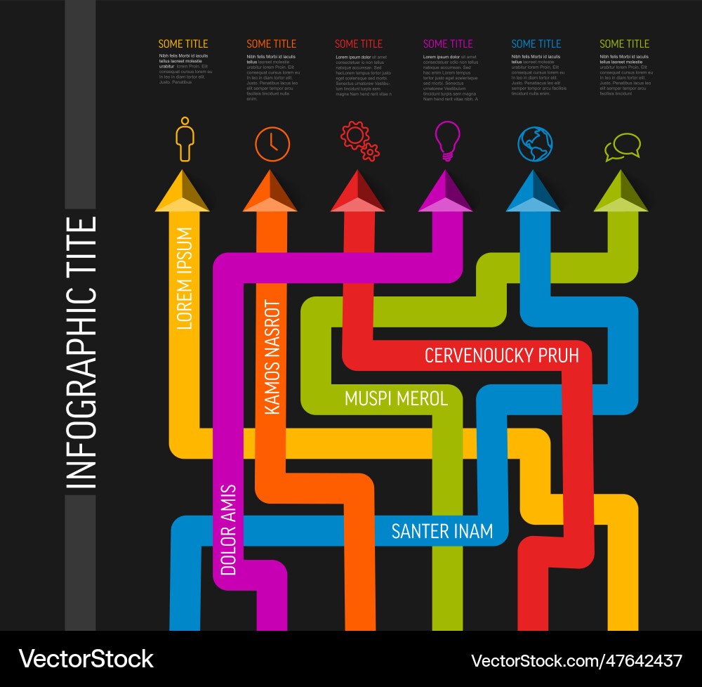 Simple infographic with six element option items Simple infographic with six element option items Vector Image
