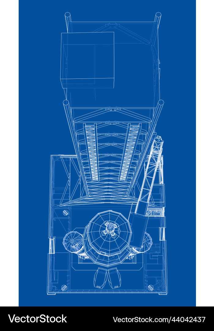 Space rocket on launch pad rendering of 3d Space rocket on launch pad rendering of 3d vector image