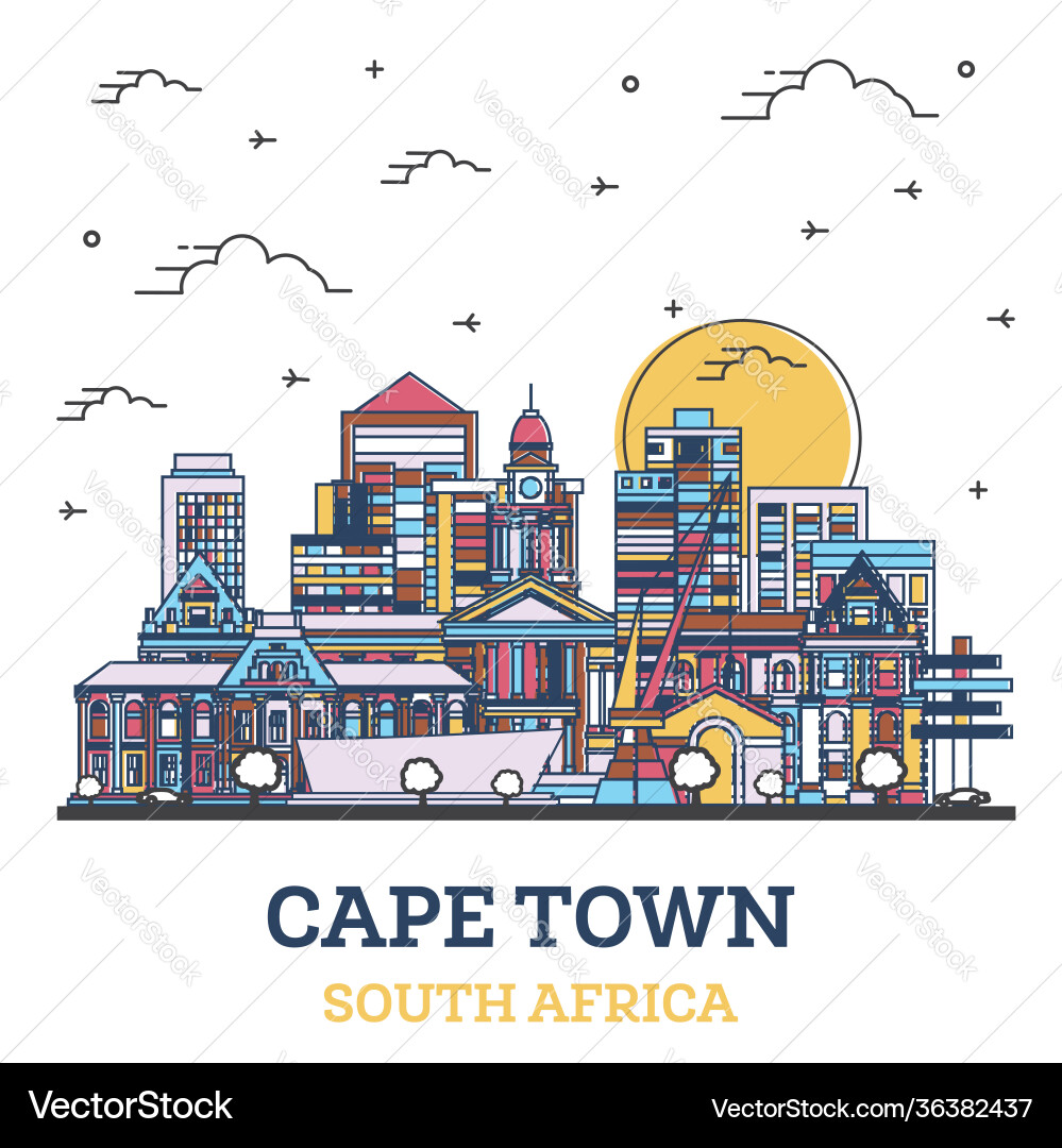 Stadt Südafrika Stadt Skyline Stadt Südafrika Stadt Skyline vektorbild