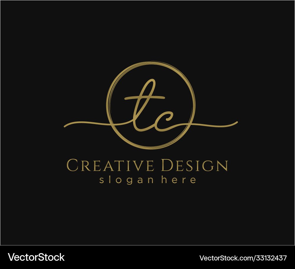 TC Initial Circle Logo Template vector image