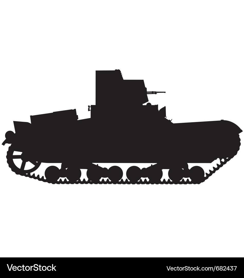 Weltkrieg II Tank Silhouette Vektorbild