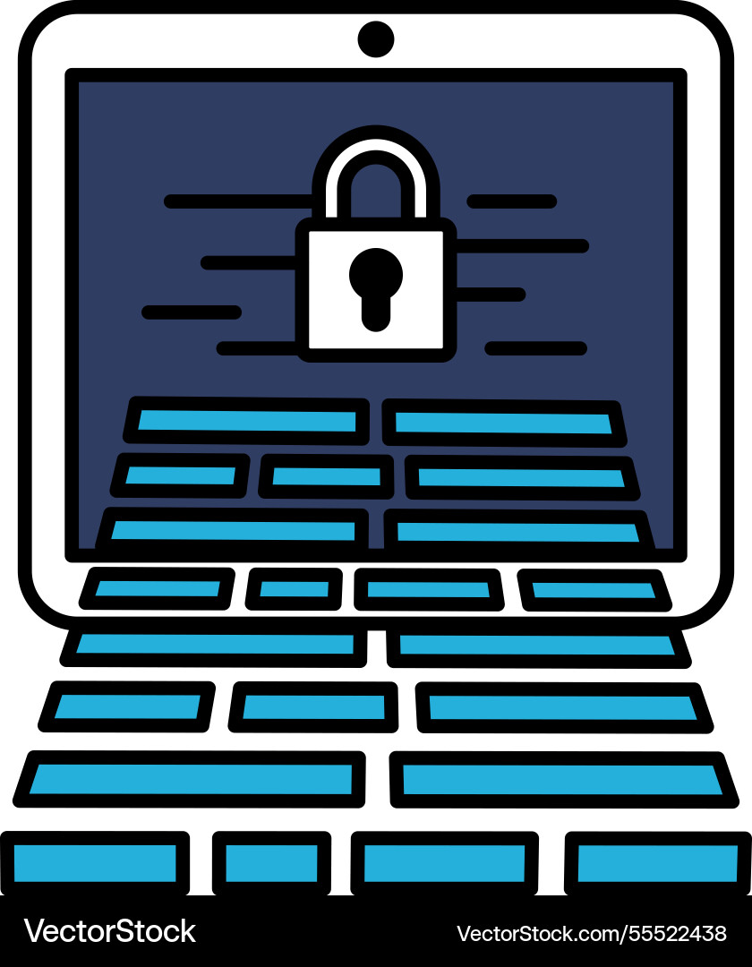 A computer screen with blue keyboard A computer screen with blue keyboard vector image