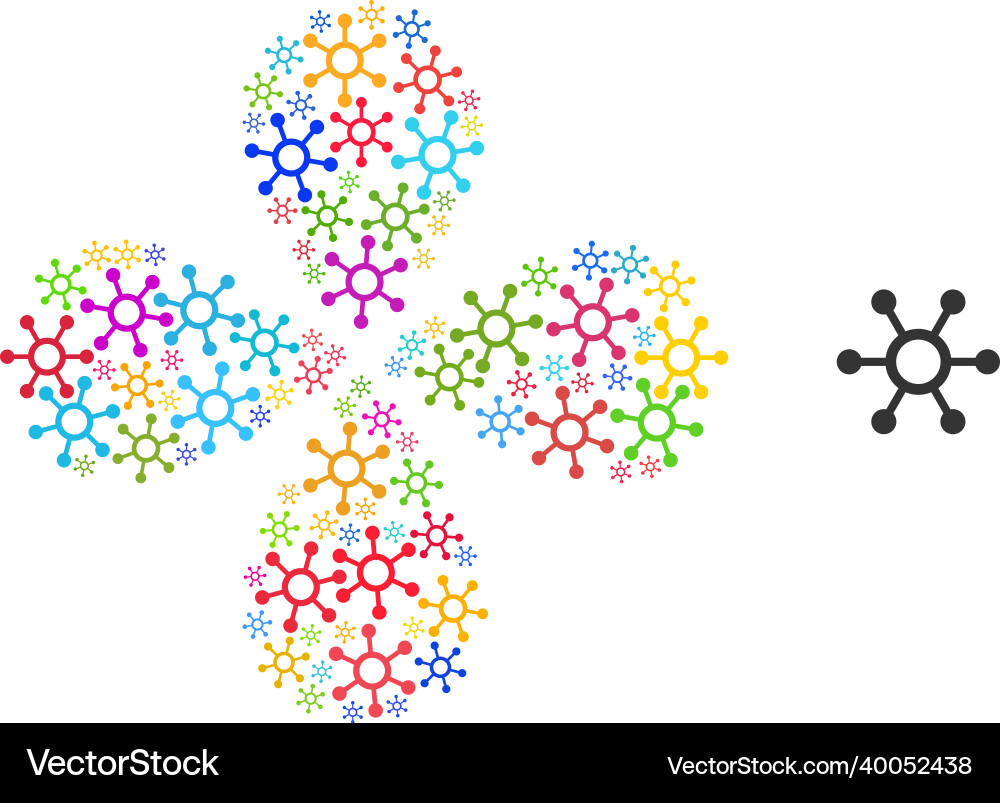 Central links icon multicolored curl fireworks Central links icon multicolored curl fireworks Vector Image