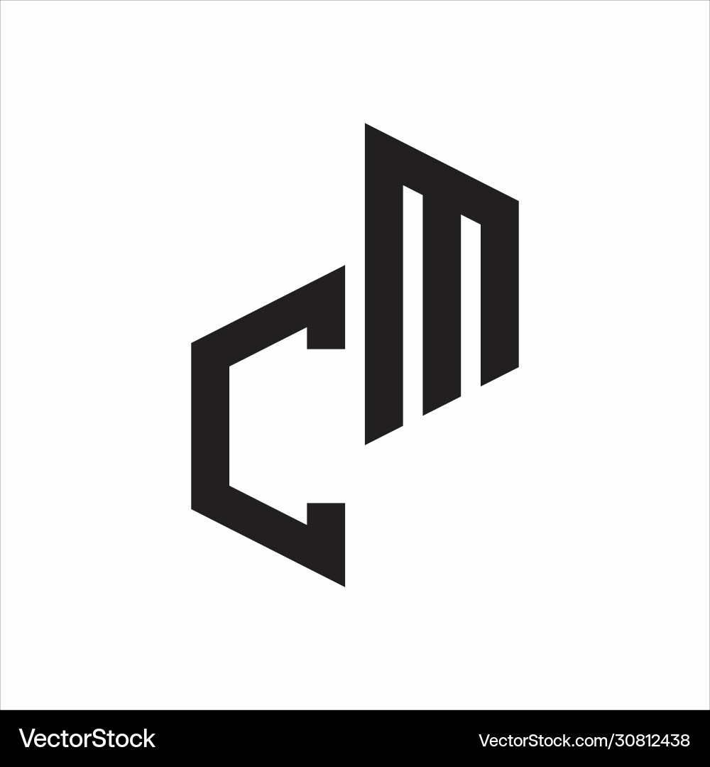 Cm initial letters logo monogram with up to down Vector Image
