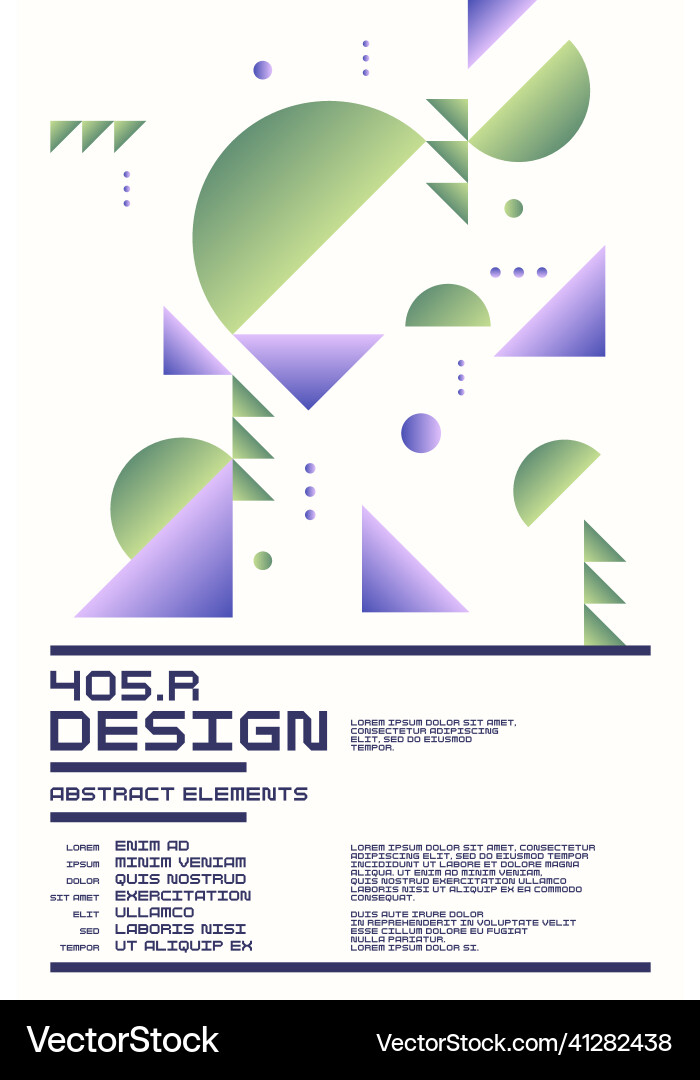 Composition with dynamic and geometric shapes vector image