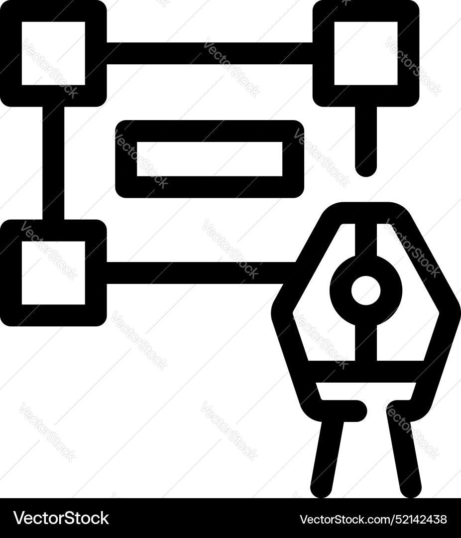 Digital pen tool editing nodes on horizontal lines Digital pen tool editing nodes on horizontal lines vector image