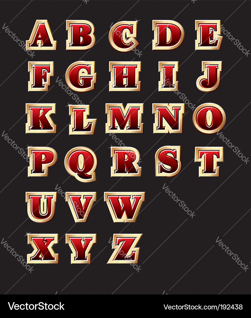 Elegant Golden Alphabet Typography vector image