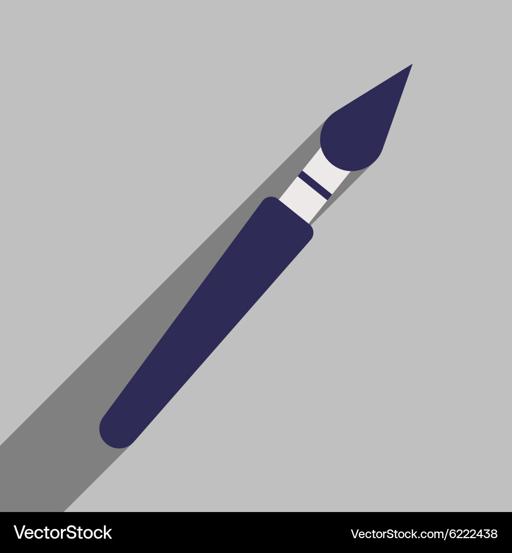 Flat with shadow icon and mobile application brush Vector Image