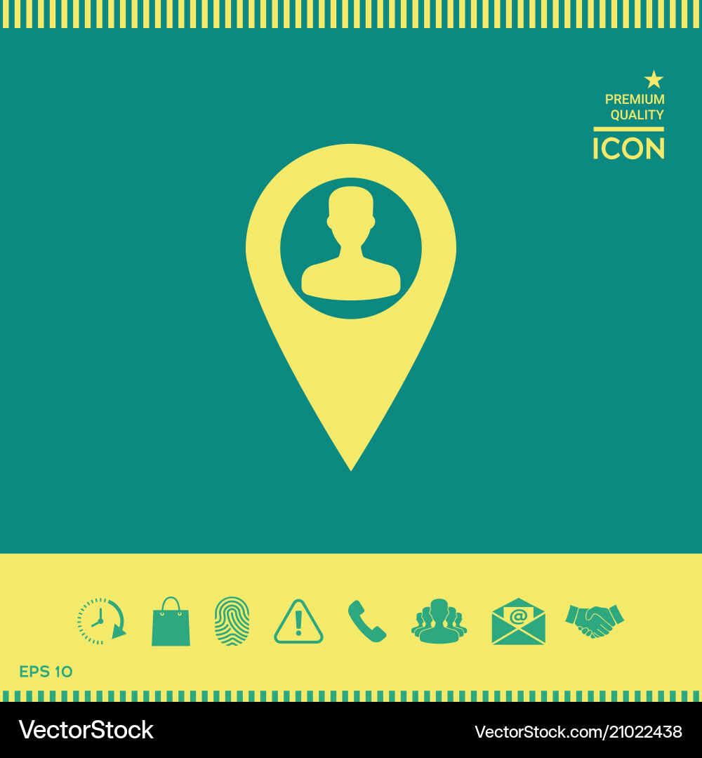 Map pointer with man silhouette Map pointer with man silhouette vector image