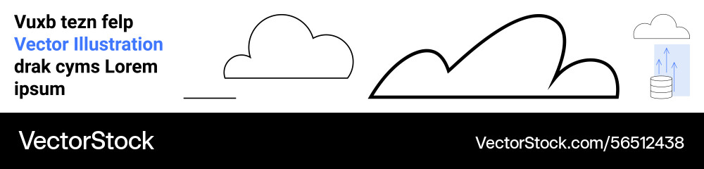 Minimalist cloud shapes with database storage Minimalist cloud shapes with database storage Vector Image