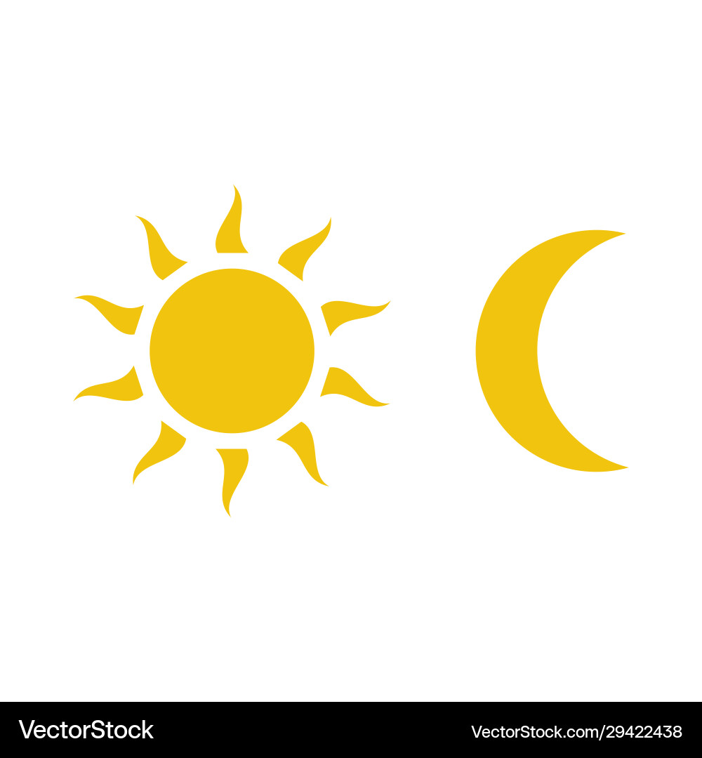 Moon and sun icon isolated on white background Moon and sun icon isolated on white background vector image