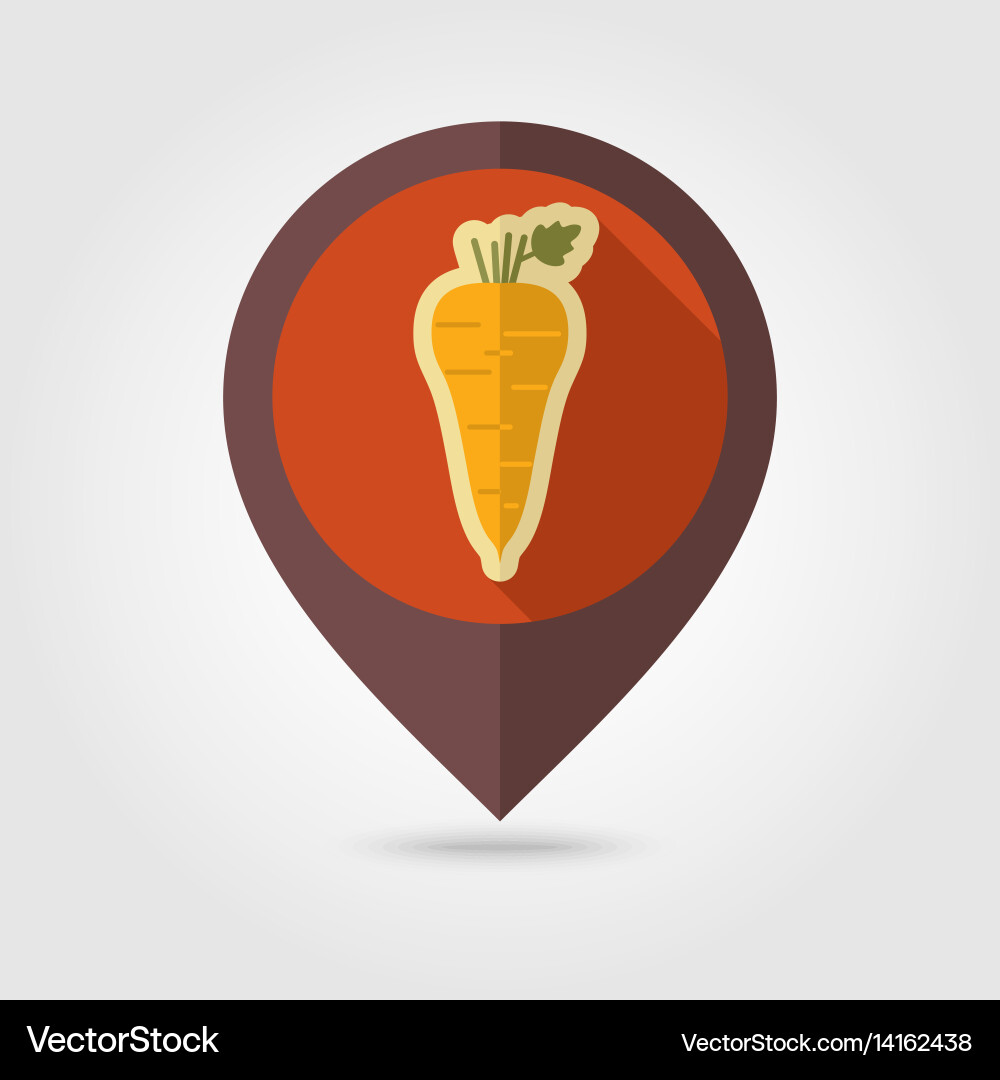 Parsnip root flat pin map icon vegetable Vector Image