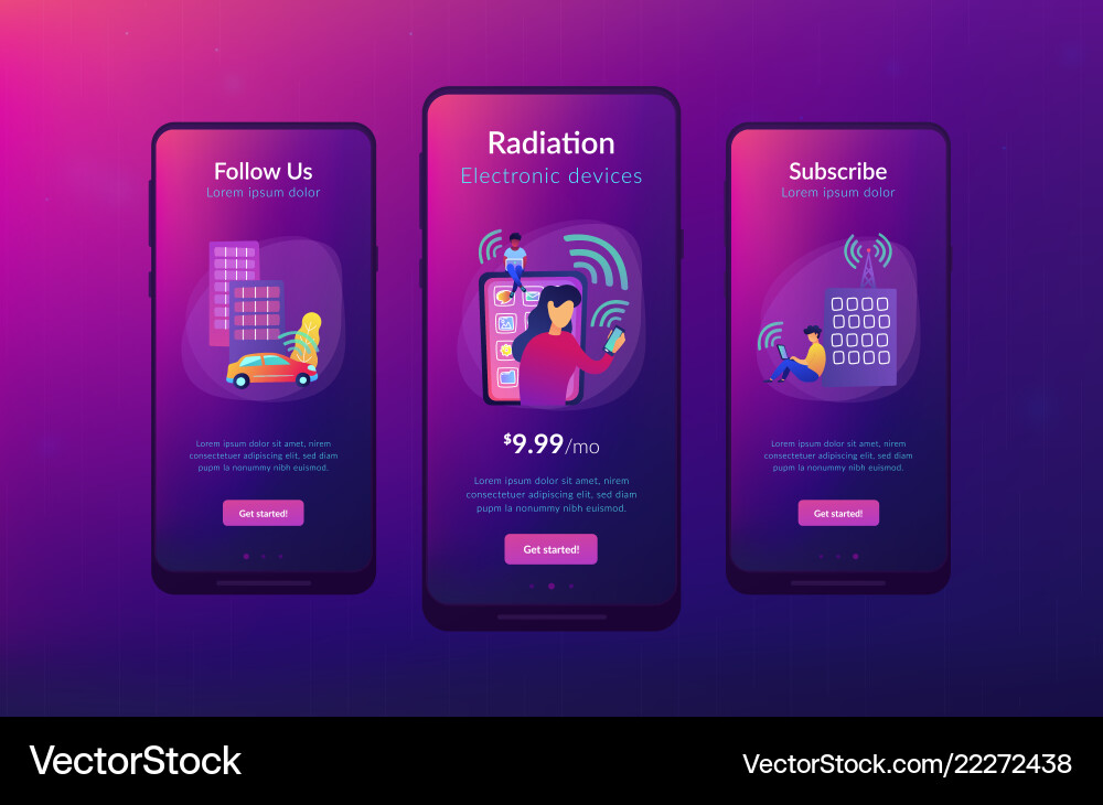 Radio fields influence app interface template Radio fields influence app interface template Vector Image