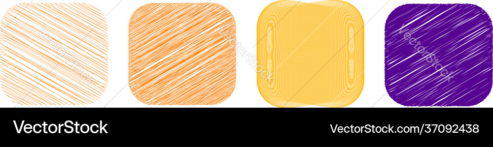 Rounded square with sketchy scribble doodle vector image