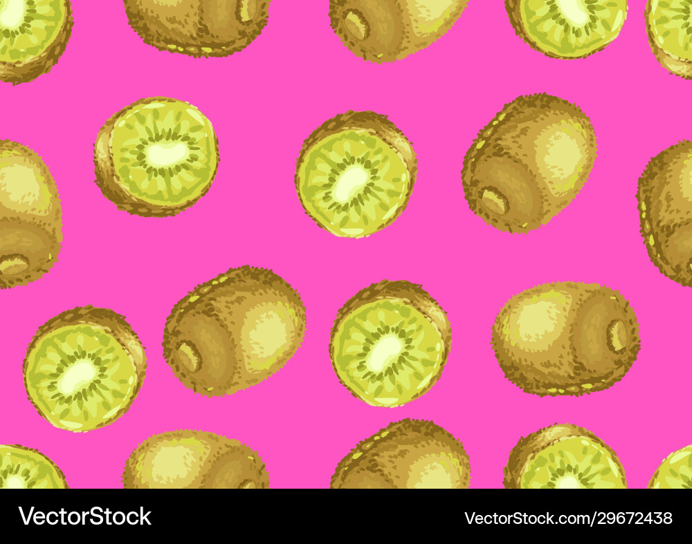 Seamless pattern with kiwi and slices Seamless pattern with kiwi and slices vector image
