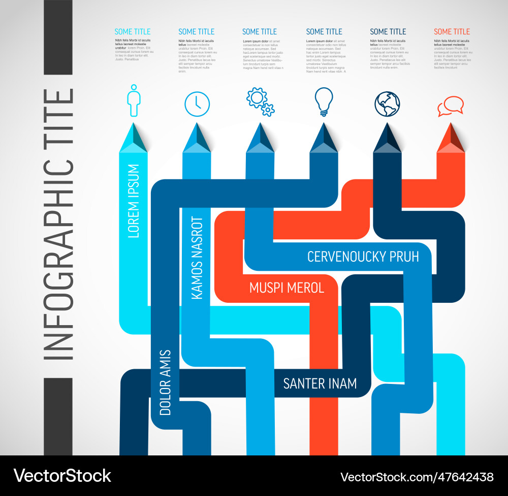 Simple infographic with six element option items Simple infographic with six element option items vector image