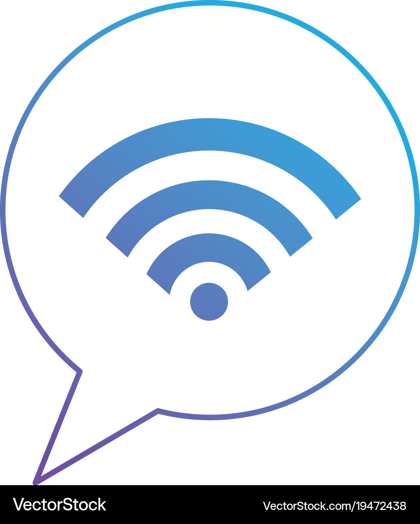 Speech bubble with wifi signal vector image