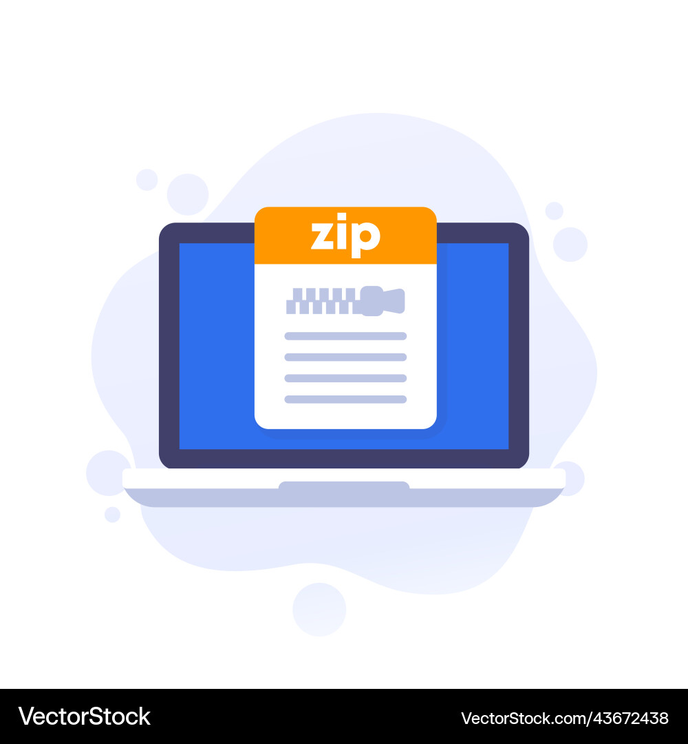 Zip file in a computer icon Vector Image