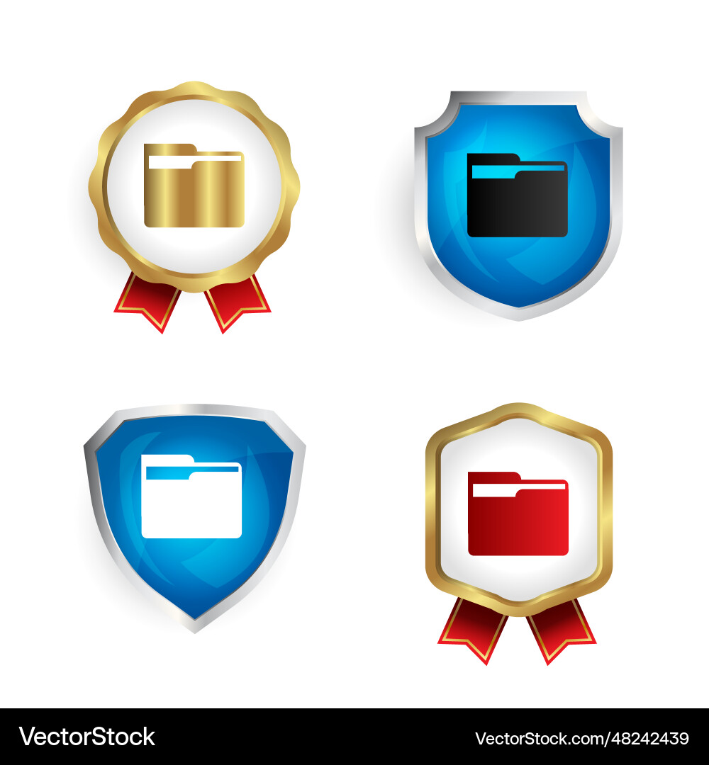 Abstract computer folder badge and label Abstract computer folder badge and label Vector Image
