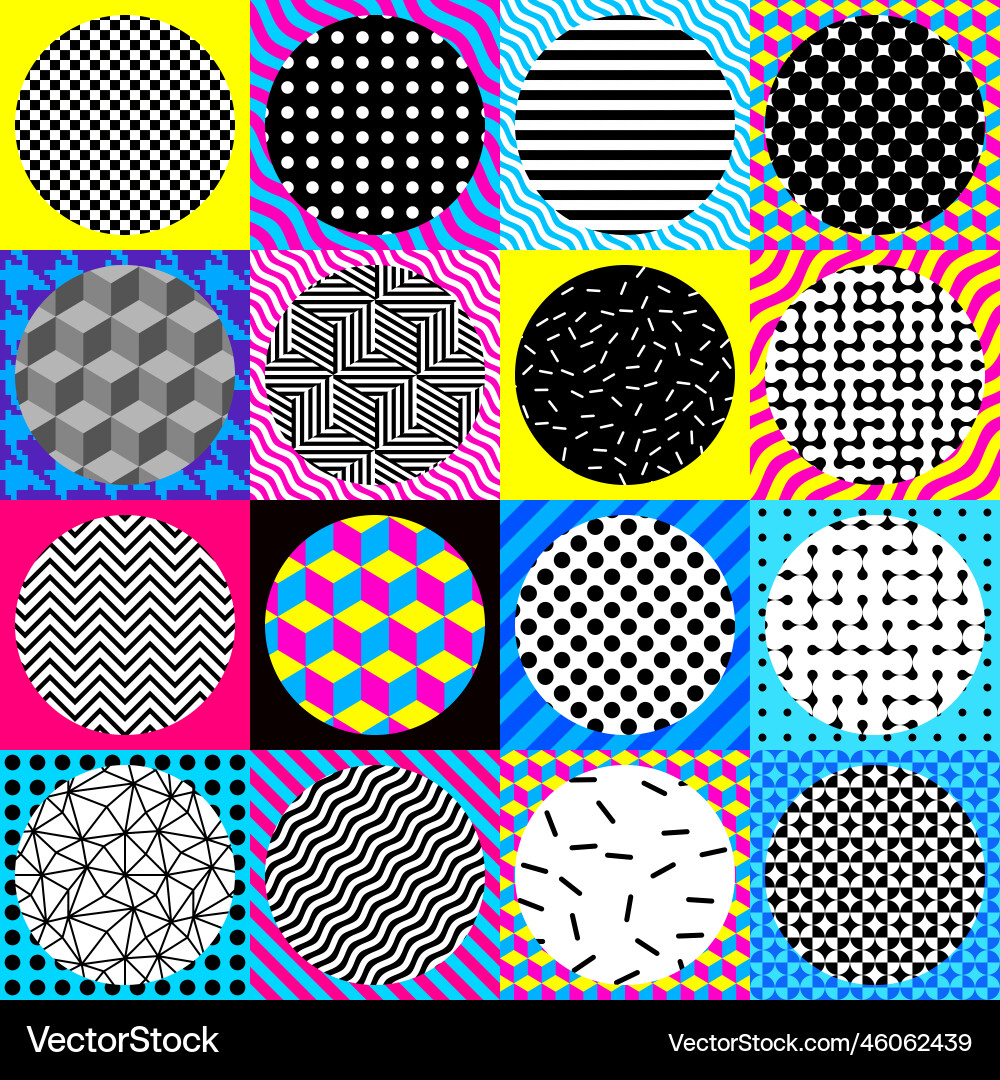 Abstract geometric memphis style pattern Vector Image