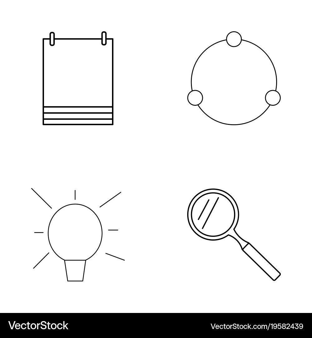 Basic elements outline icons set linear icon vector image