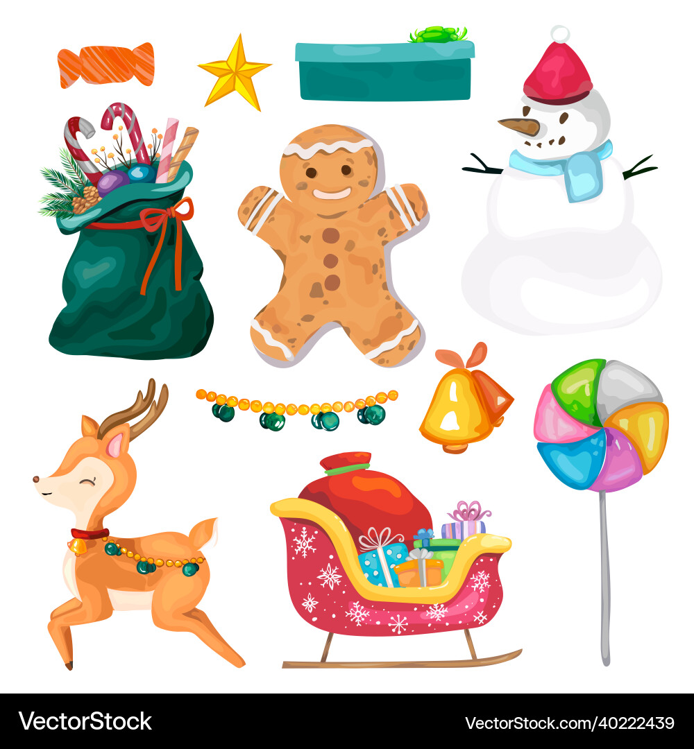 Christmas decorative elements set Christmas decorative elements set Vector Image
