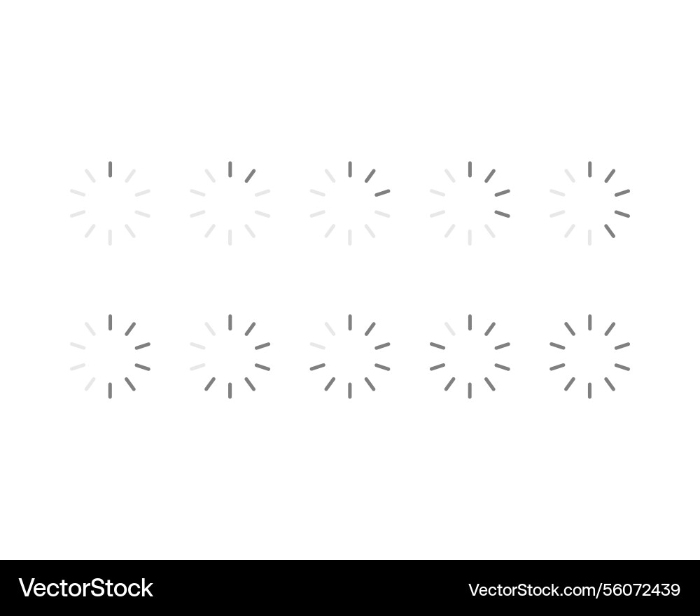 Collection loading bar status icon set of loaded Collection loading bar status icon set of loaded vector image