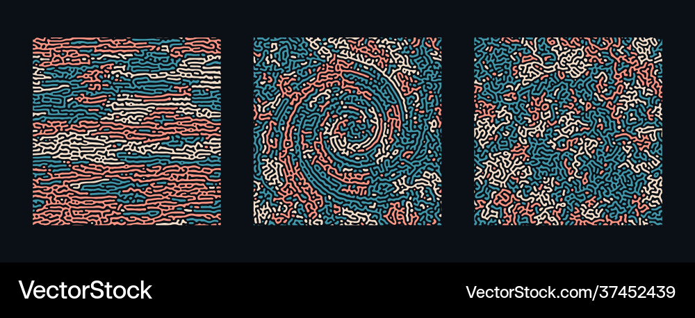 Collection turing abstract seamless pattern Collection turing abstract seamless pattern vector image