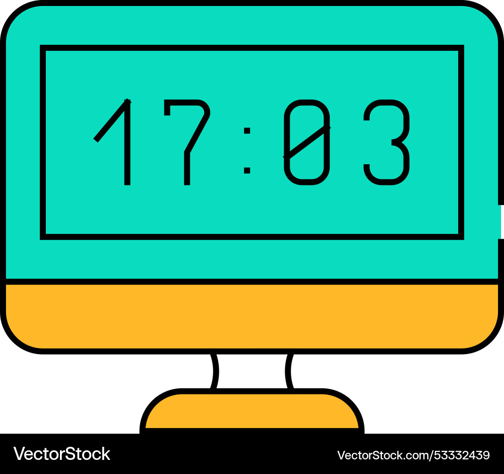 Computer clock icon color Vector Image