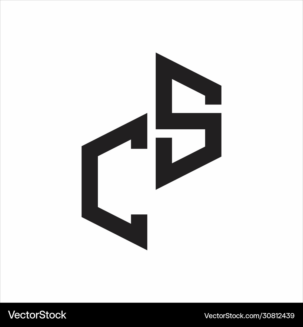 Cs initial letters logo monogram with up to down Cs initial letters logo monogram with up to down vector image