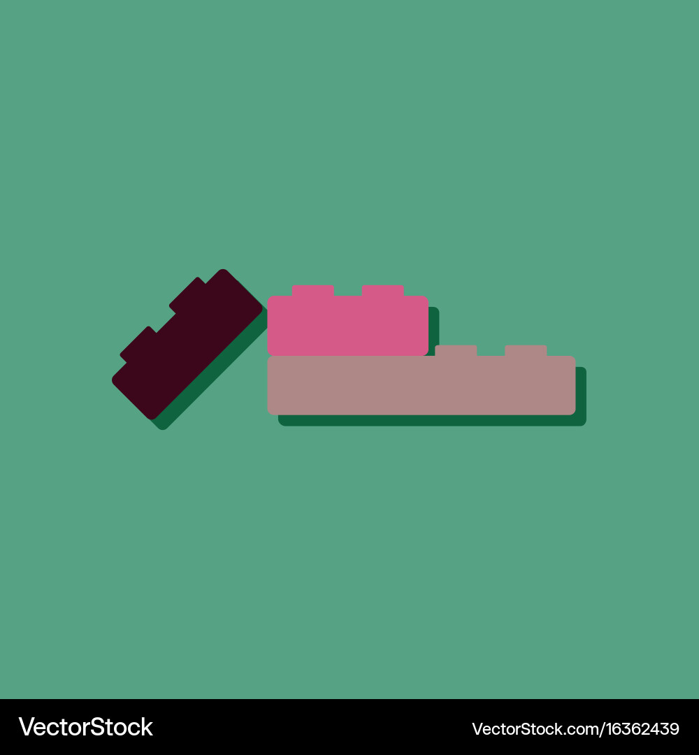 Flat icon design lego constructor in sticker style Vector Image