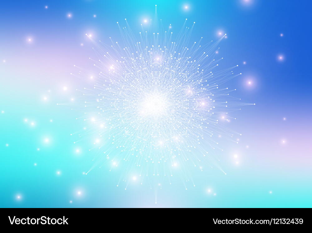 Fractal element with connected lines and dots big vector image